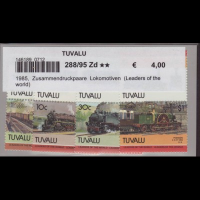 Tuvalu: 1985, Zusammendruckpaare Lokomotiven (Leaders of the world)