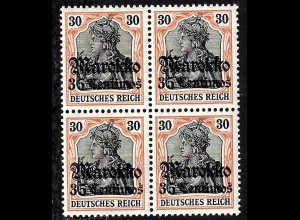 Deutsche Post in Marokko: 1911/19, Germania 35 Cts. (postfrischer Viererblock)