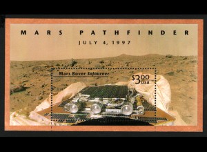 USA: 1997, Blockausgabe Marsmission Pathfinder