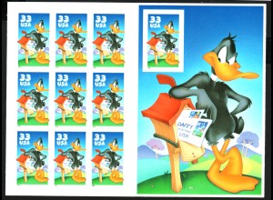 USA: 1999, Folienbogen Comicfigur Daffy Duck (FB 57 b)