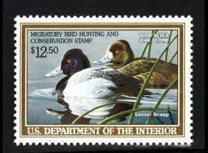 USA: 1990, Jagdgebührenmarken (Duck-Stamp, nach Scott RW 56)