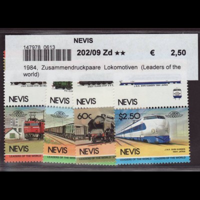 Nevis: 1984, Zusammendruckpaare Lokomotiven (Leaders of the world)