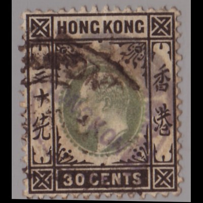 Hongkong: 1903, König Eduard 30 C. (WZ 2)