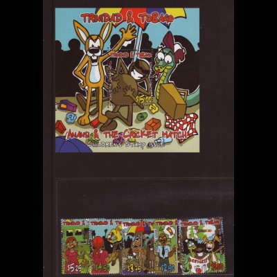 Trinidad und Tobago: 2005, Comicfigur "Anansi, die Spinne" (Satz und Blockausgabe)