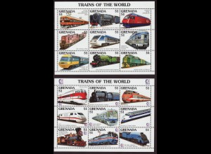 Grenada: 1995, Kleinbogenpaar Eisenbahnen