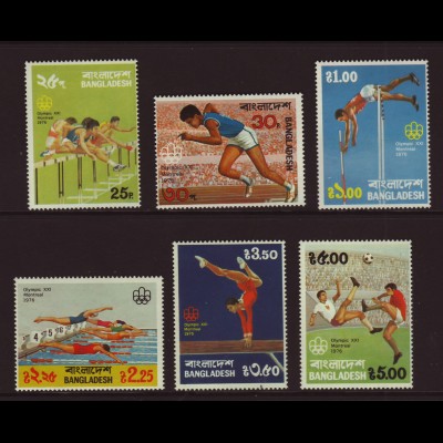 Bangladesch: 1976, Sommerolympiade Montreal (seltene Zweitauflage auf grünlichem Papier)
