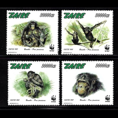 Kongo / Zaire: 1997, Bonobo (Affenart, WWF-Ausgabe)