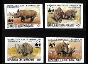 Zentralafrikanische Republik: 1983, Spitzmaulnashorn (ungezähnte WWF-Ausgabe)