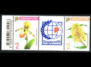 Singapur: 1993, Dreierstreifen Orchideen