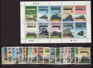 Grenada: 1989, Lokomotiven (30 Werte, M€ 50,-)
