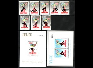 Belize: 1979, Sommerolympiade Moskau (Satz und Blockpaar, M€ 64,-)