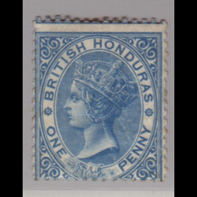 Belize (Britisch-Honduras): 1865, Königin Victoria 1 P. (ohne WZ)