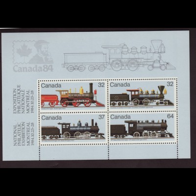 Kanada: 1984, Blockausgabe Dampflokomotiven