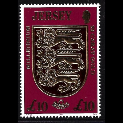 Jersey: 2000, Jahrtausendwende, Goldmarke Wappen 10 £