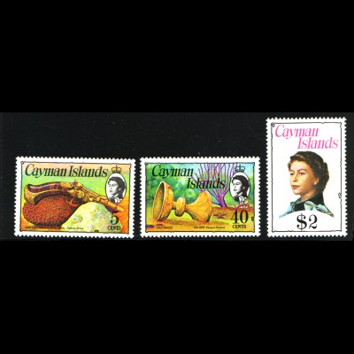 Kaiman-Inseln: 1979, 3 Freimarken in kleinerem Format (M€ 30,-)