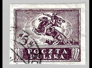 Polen: 1919, Freimarken ungezähnt in Markwährung 5 M (Höchstwert)