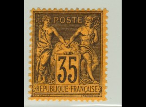 Frankreich: 1877, Allegorie 35 C. (unsauber gefalzt, M€ 420,-)