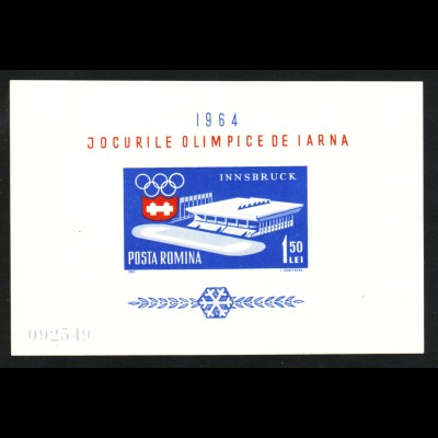 Rumänien: 1963, Blockausgabe Winterolympiade Innsbruck