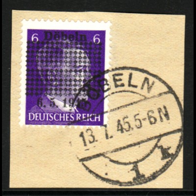 Döbeln: Hitler-Überdruck (Briefstück, bessere a-Farbe, farbgepr. Kunz BPP)
