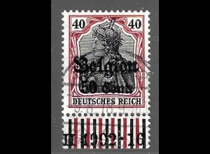 Landespost Belgien: 1916, 50 Cent (Unterrandstück mit HAN 4992.16)