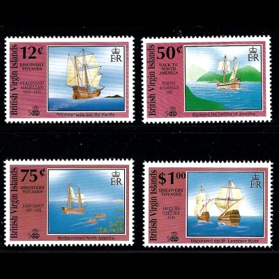 Jungferninseln: 1991, Entdeckungsreisen (500 Jahre Amerika, Segelschiffe)