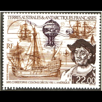 TAAF: 1992, Entdeckung von Amerika (Christoph Kolumbus und Segelschiff)