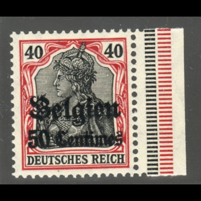 Belgien: 1914, 1. Überdruckausgabe 50 C. auf 40 Pfg. postfr. Friedensdruck 
