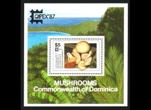 Dominica: 1987, Blockausgabe Pilze