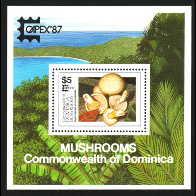 Dominica: 1987, Blockausgabe Pilze