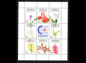 Liberia: 1995, Kleinbogen Orchideen