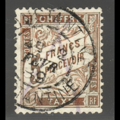 Frankreich: 1884, Portomarken: Ziffern 5 Fr. rotbraun