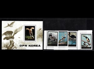 Nordkorea: 1984, Vögel (Satz und Blockausgabe)