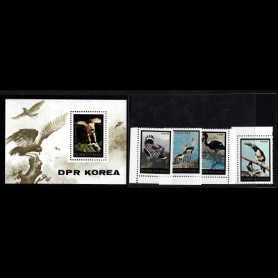 Nordkorea: 1984, Vögel (Satz und Blockausgabe)