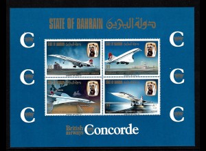 Bahrain: 1976, Blockausgabe Concorde