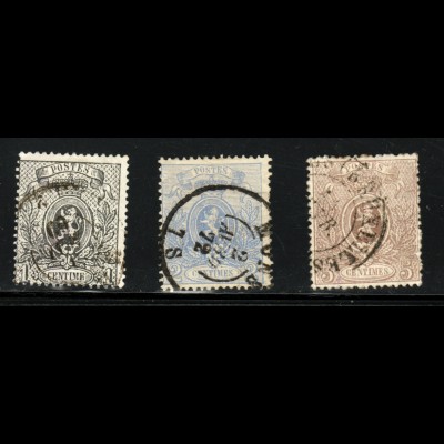 Belgien: 1866, Wappen 1 - 5 C. gezähnt (M€ 200,-)