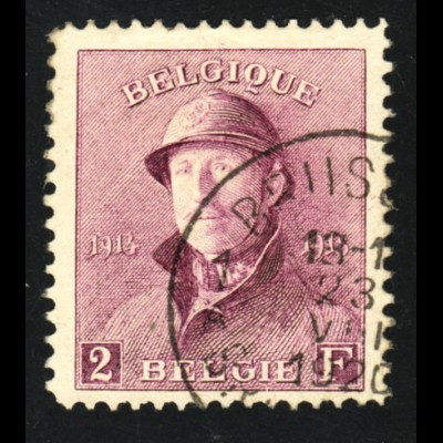 Belgien: 1919/20, Freimarken König Albert in Felduniform 2 Fr. 