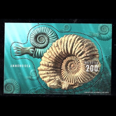 Schweiz: 2015, Blockausgabe Ammonit