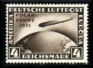 1930, Polarfahrt 4 RM (sauber gefalzter Höchstwert, M€ 550,-)