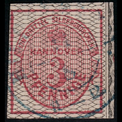 Hannover: 1856, Krone 3 Pfg. weitmaschiges Netz 