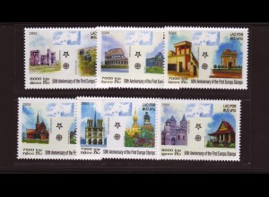Laos: 2005, 50 Jahre Europamarken (Motiv Gebäude)