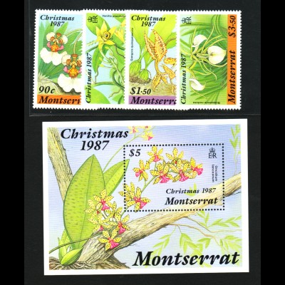 Montserrat: 1987, Orchideen (Satz und Blockausgabe)