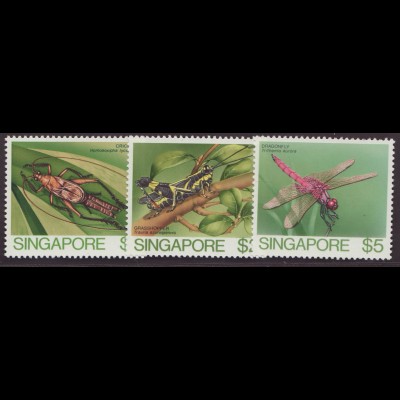 Singapur: 1985, Freimarken Insekten nur Großformate 1, 2 und 5 $