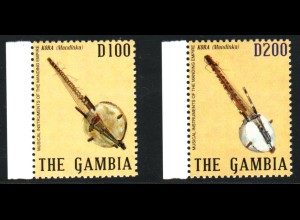 Gambia: 2010, Traditionelle Musikinstrumente 100 und 200 D. (nur Höchstwerte)