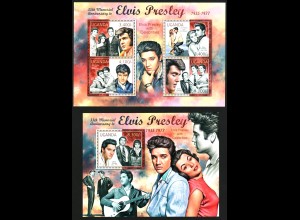 Uganda: 2012, 35. Todestag von Elvis Presley (Kleinbogen und Blockausgabe)