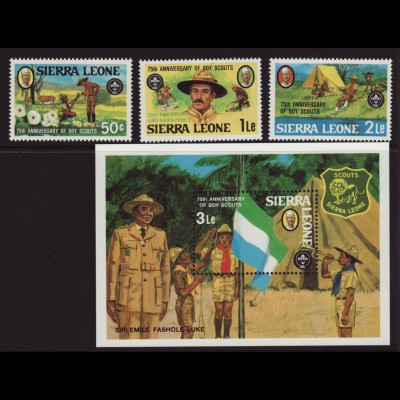 Sierra Leone: 1982, Pfadfinder (Satz und Blockausgabe) 