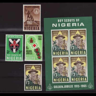 Nigeria: 1965, Pfadfinder (Satz und Blockausgabe) 