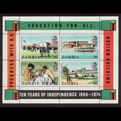 Sambia: 1974, Blockausgabe Unabhängigkeit