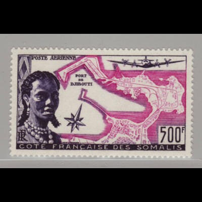 Dschibuti (Franz. Somaliaküste): 1950, Hafen von Dschibuti (M€ 80,-)