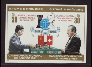 Sao Tomé und Principe: 1981, Überdruckausgabe Gewinner Schach-WM
