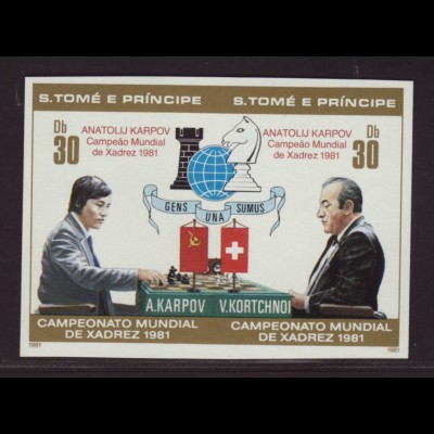 Sao Tomé und Principe: 1981, Überdruckausgabe Gewinner Schach-WM